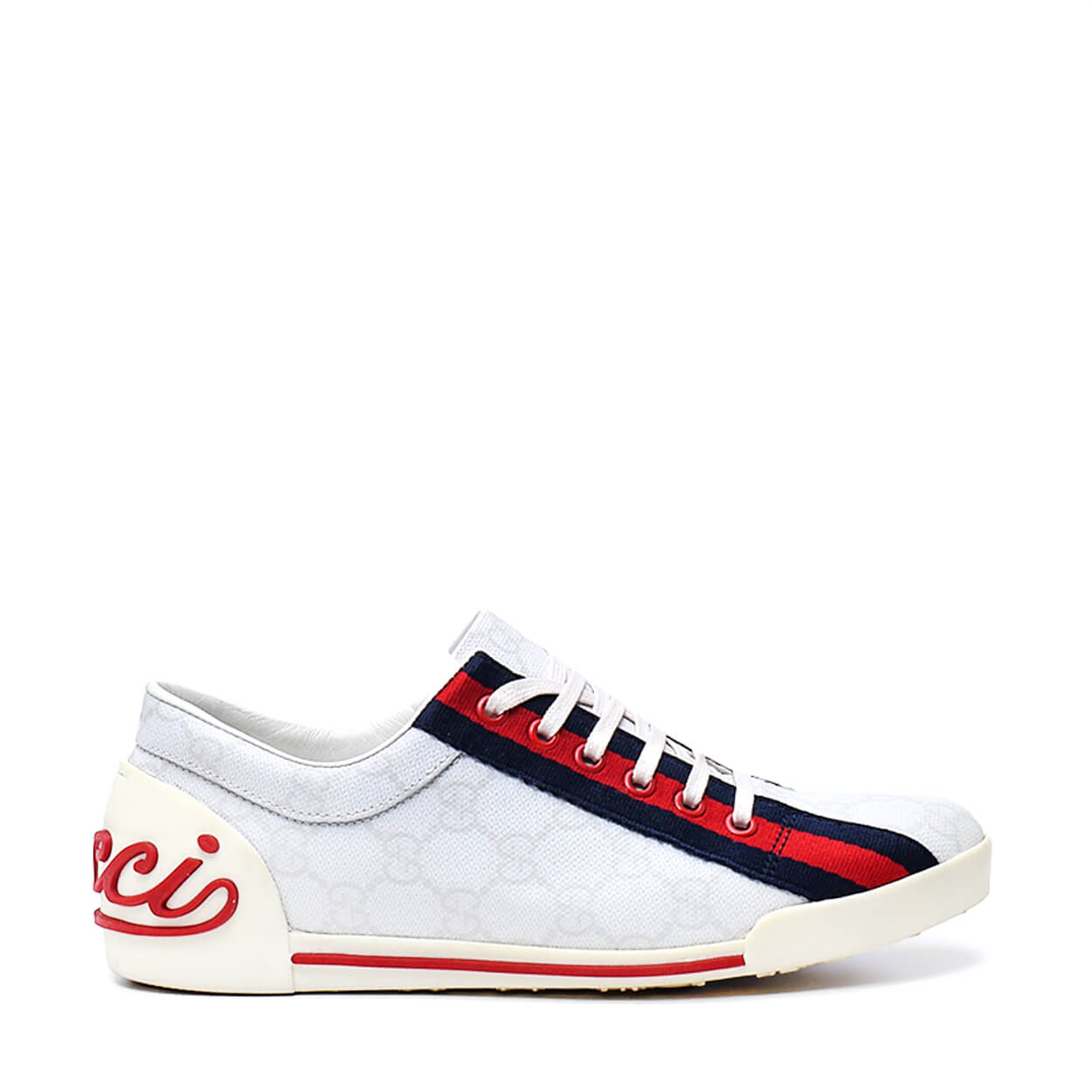 Gucci - White Canvas Modello Tennis Sneaker 37